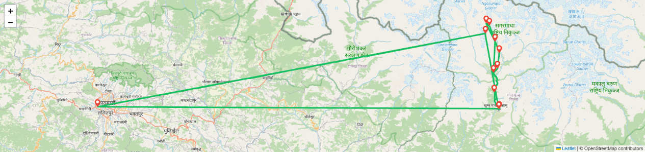 Everest Gokyo Lake Trek Map