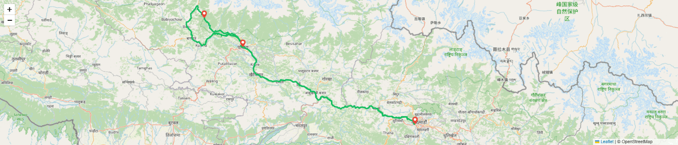 Ghorepani Jeep Tour Map