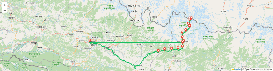 Jiri to EBC Trek Map