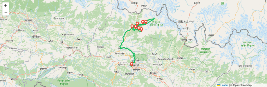 Langtang Gosaikunda Trek Map
