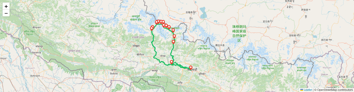 Manaslu Circuit Trek Map