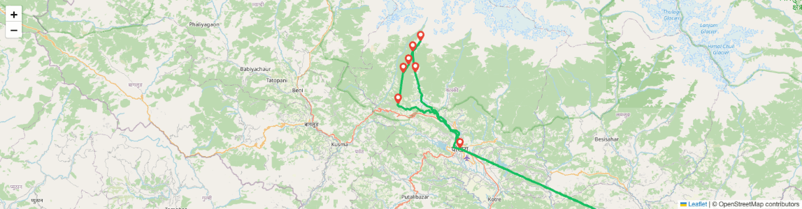 Short Mardi Base Camp Trek Map