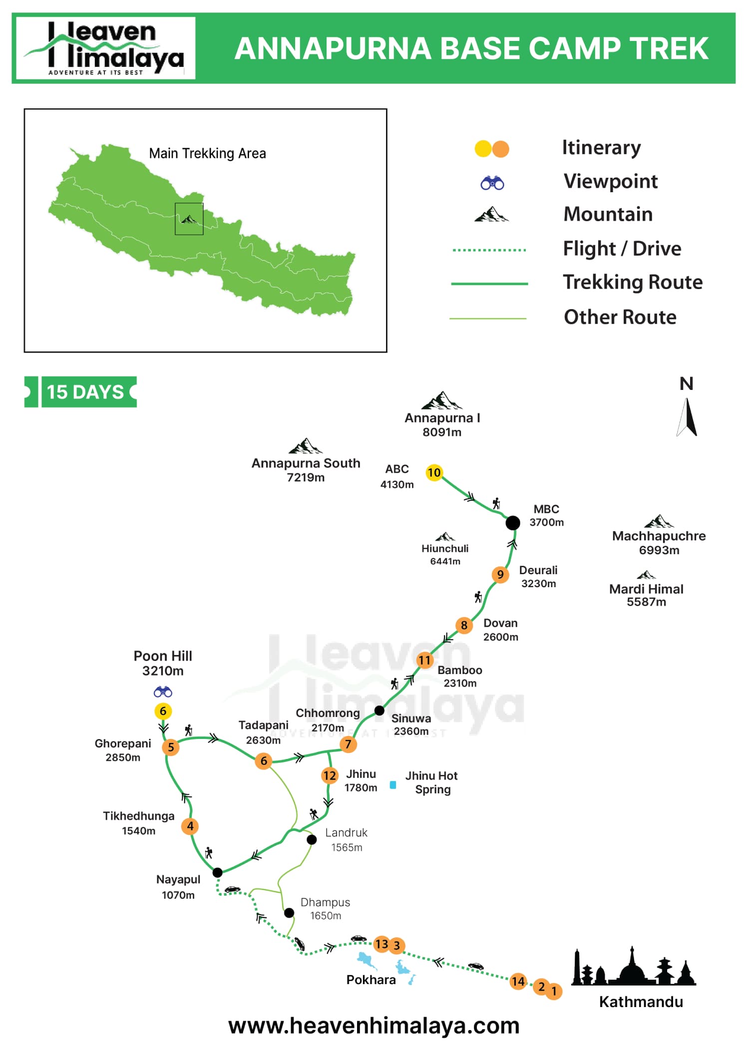 Annapurna Base Camp Trek Map
