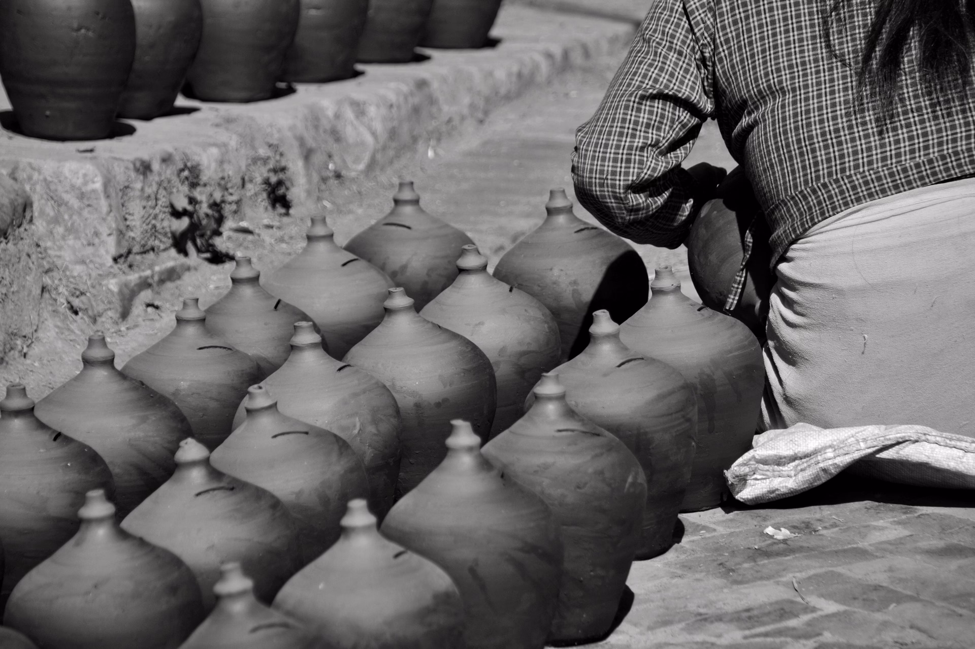 Clay Potteries kept in sun for drying