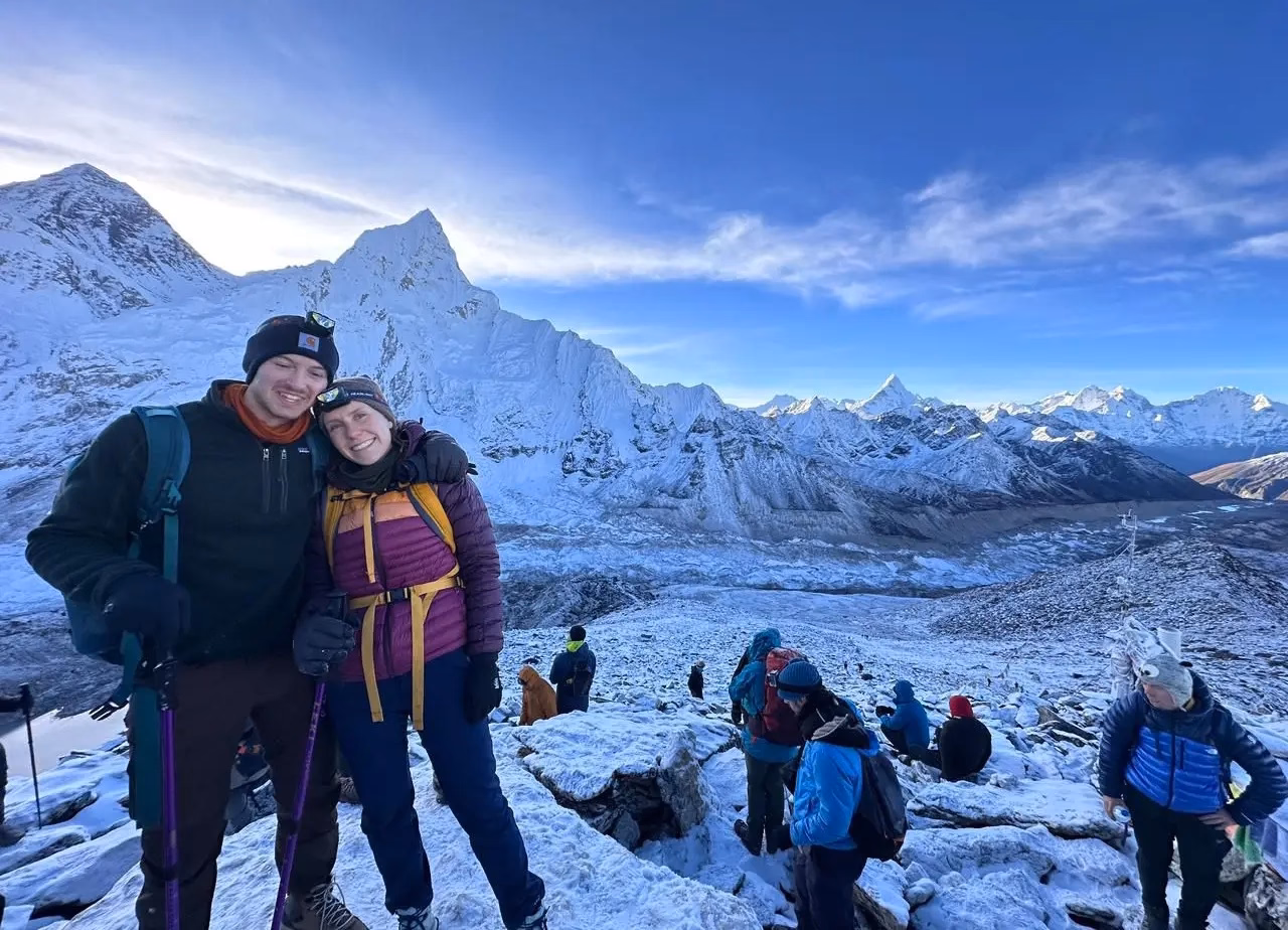 Couple Trekkers enjoying the view from Kala Patthar