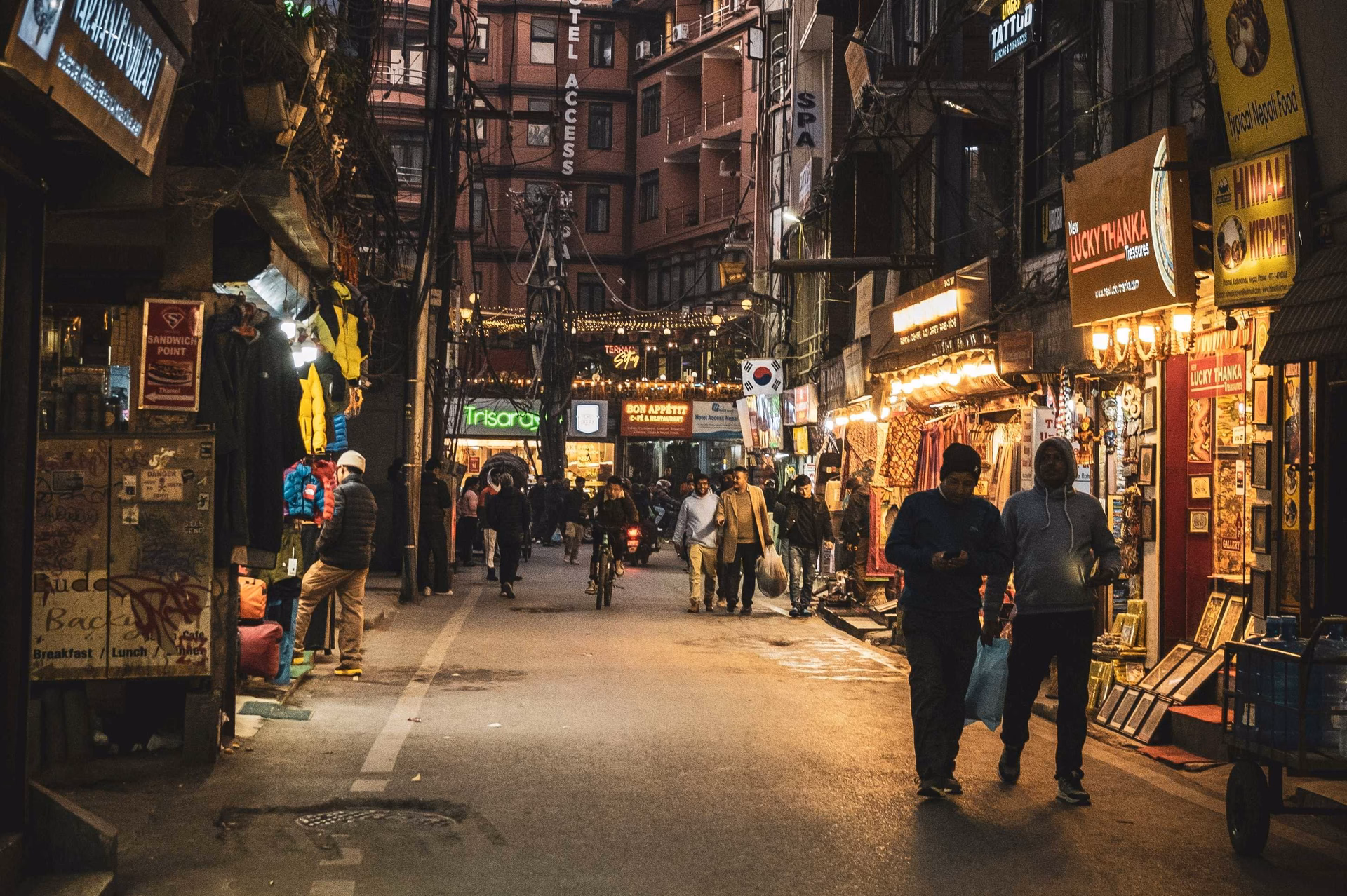 Lively evening in Thamel