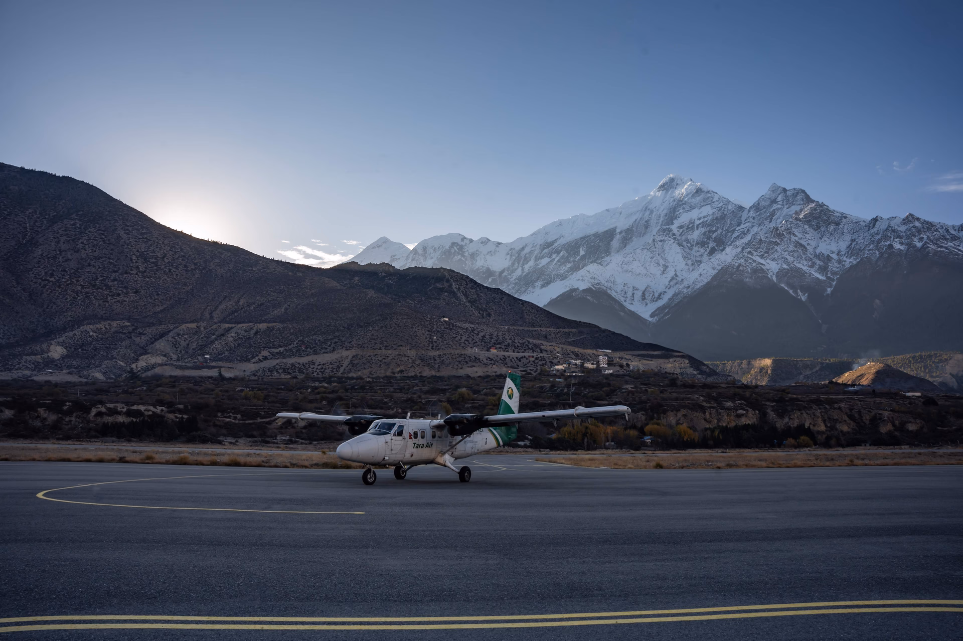 Annapurna Range seen from the Jomsom Airport