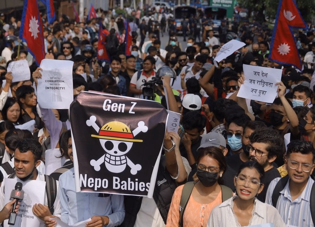 Youths of Nepal Gathered for Protest