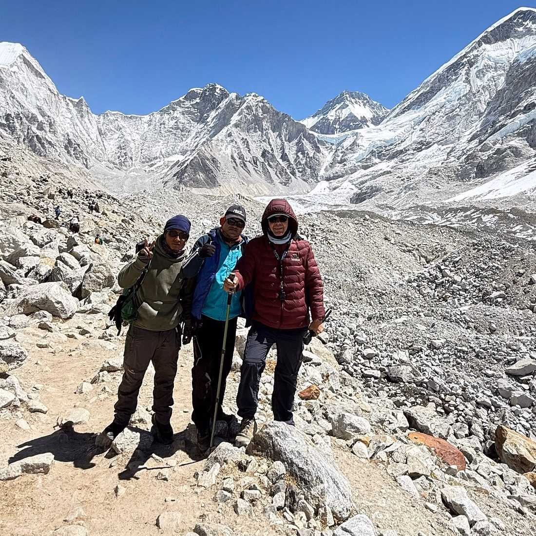 Juan at Dingboche with Guide Dipak