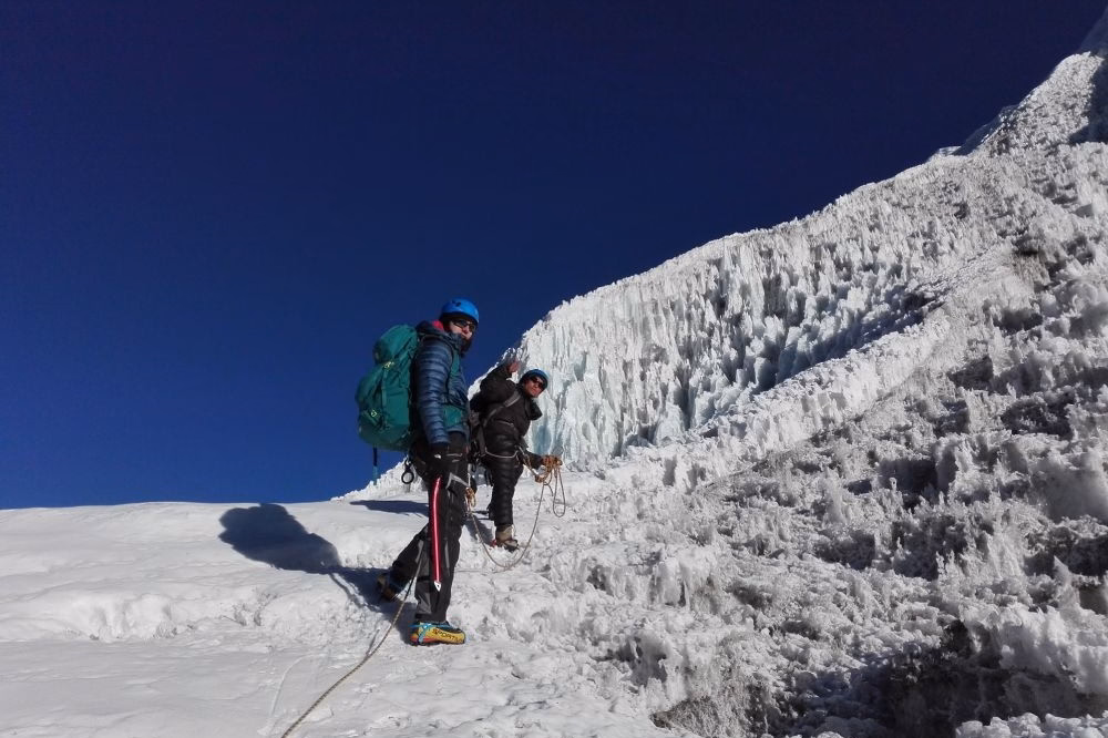 Summitting Lobuche Peak