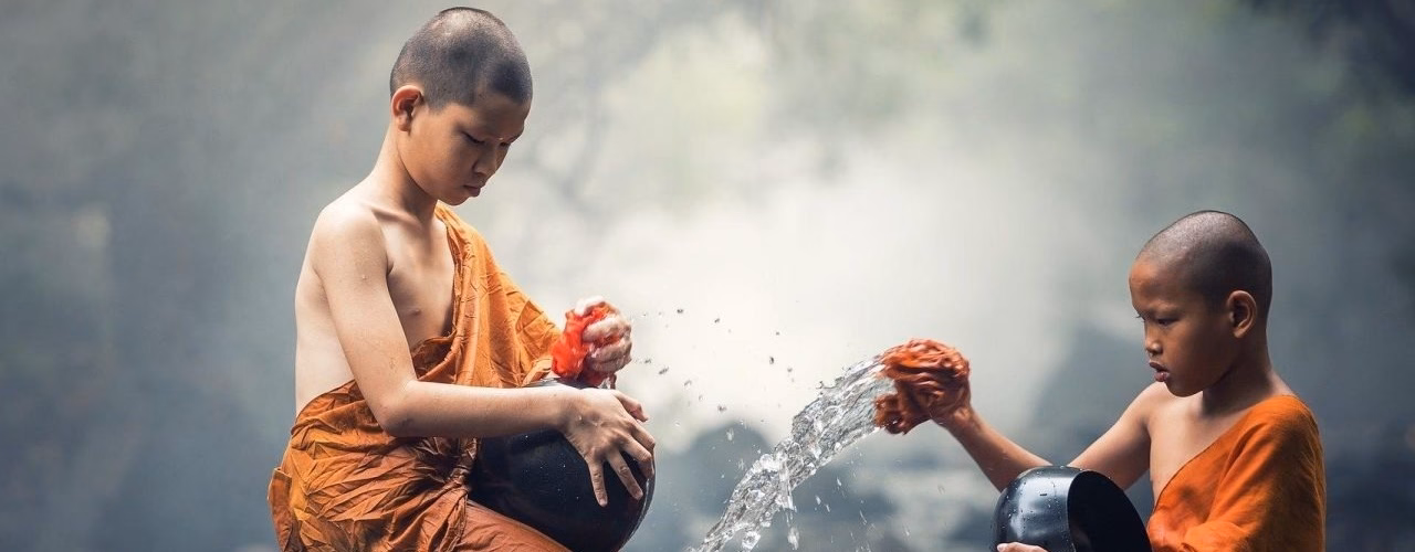 Monks carrying out the daily tasks of the Monastery