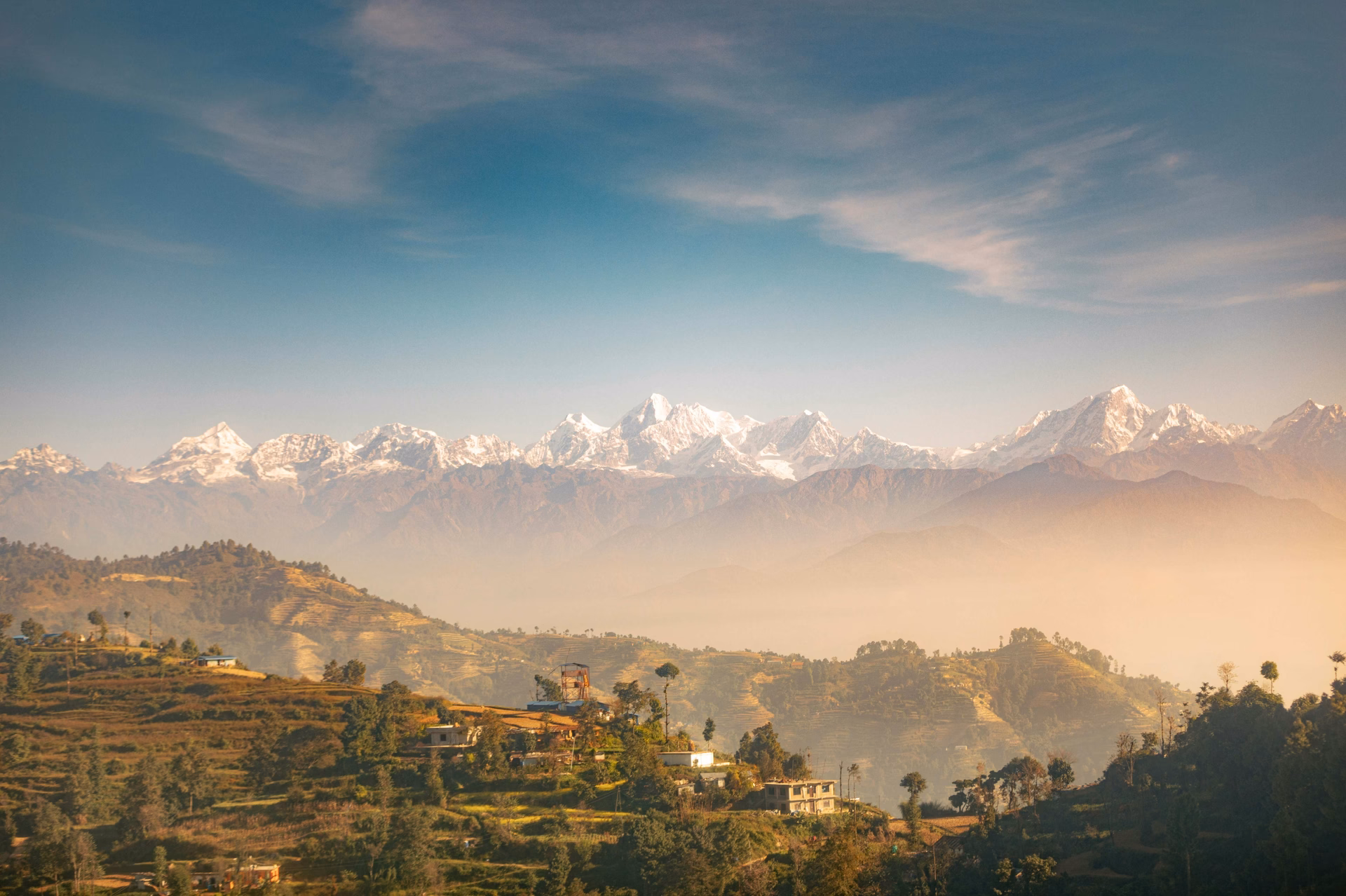Mount Everest seen from Kathmandu on a rare view