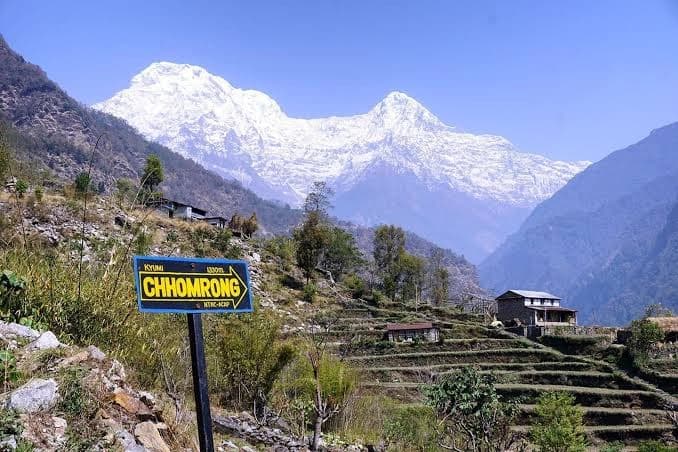 Trek to Chhomrong (2,170m/7,119ft) 5 to 6 hour trek