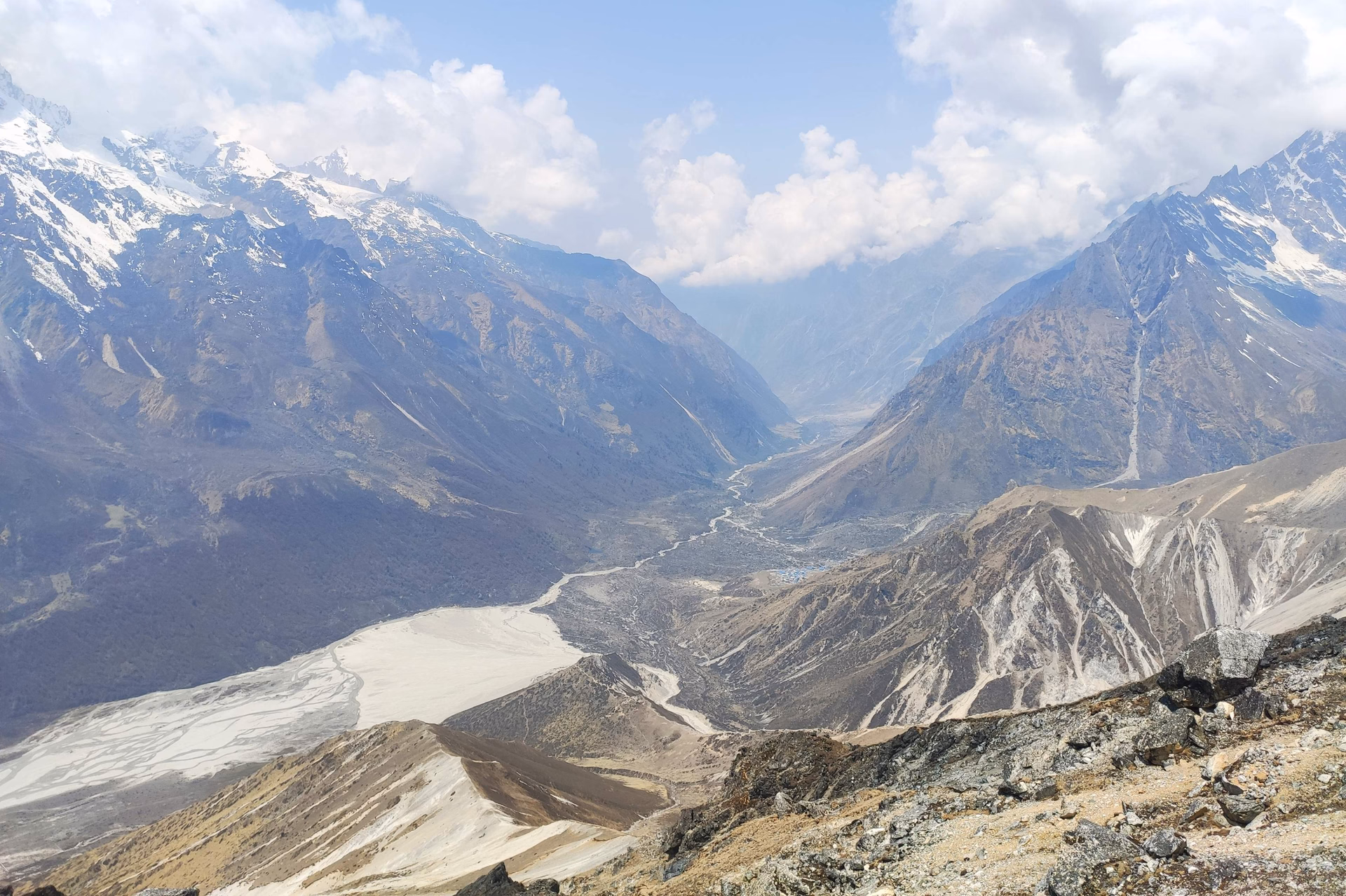 Panoramic view of Langtang Region from Tserko Ri