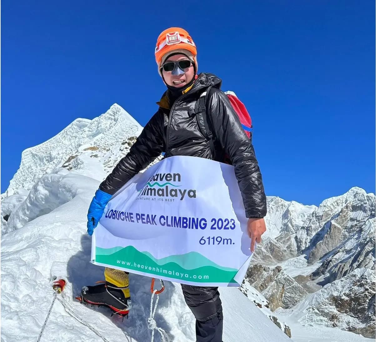 Client successfully summited the Lobuche Peak