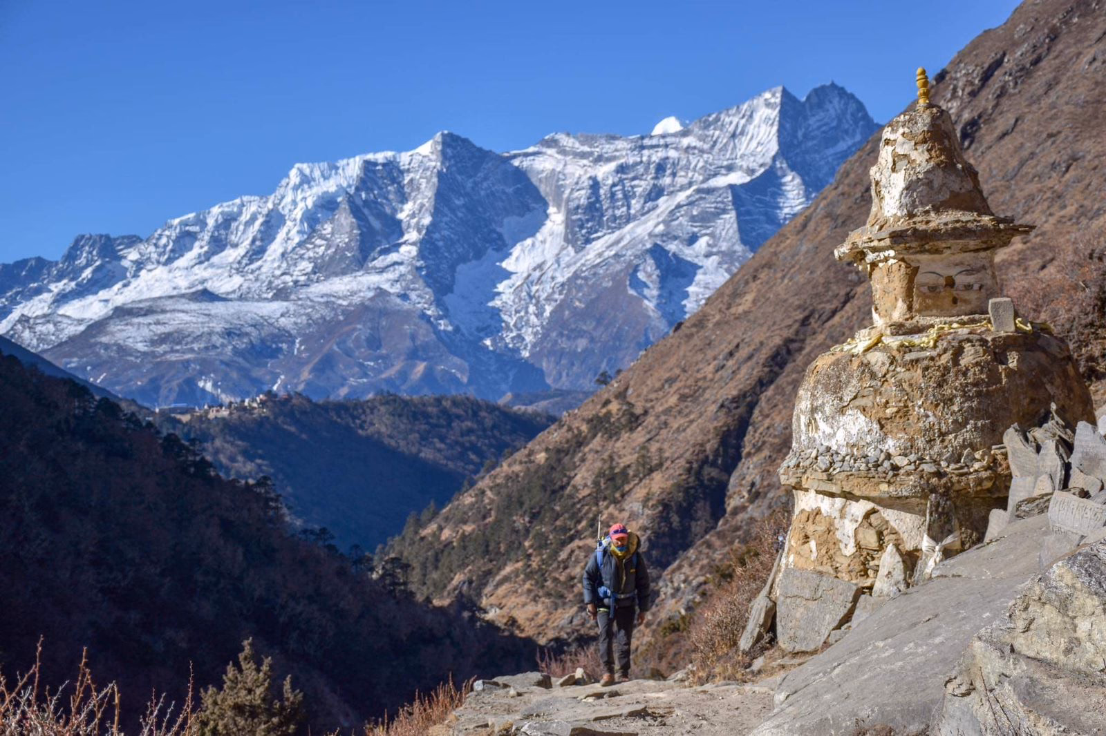 Trek to Chhukung (4700m/15416 ft.) Duration: 2 hours. As well as climbing Chhukung Ri (5540m/18171ft).