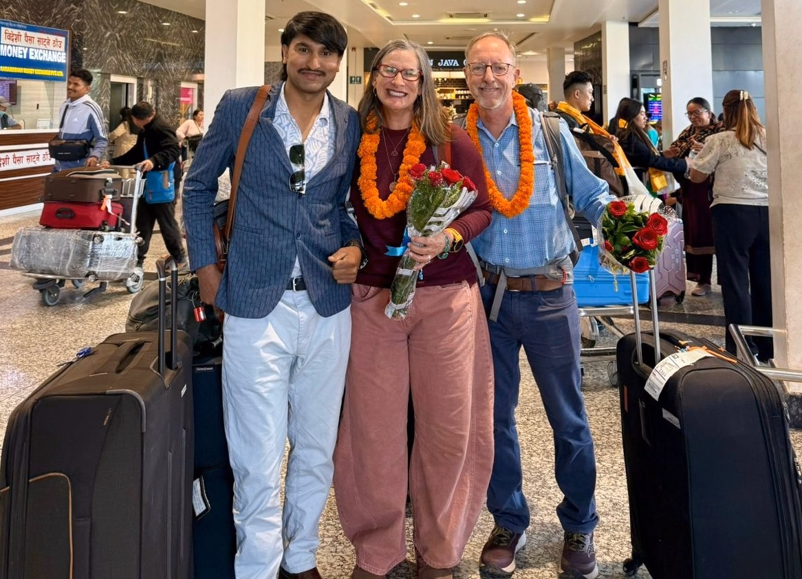 Trekkers at Airport with the Managing Director
