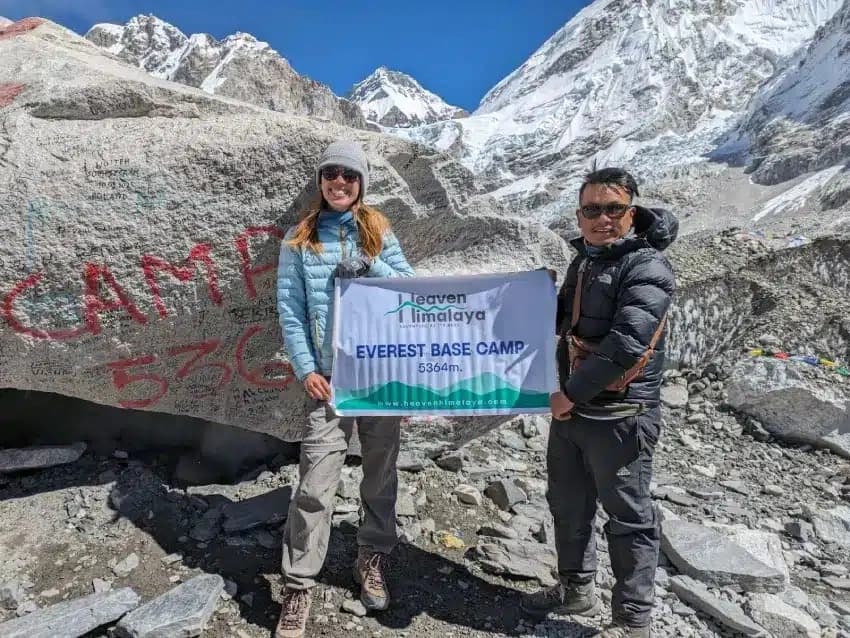 Trekkers at Everest Base Camp