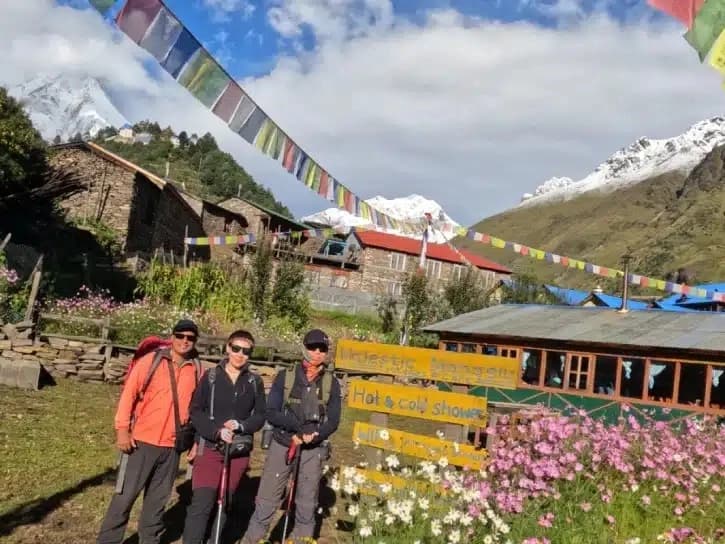Trekkers in Manaslu circuit