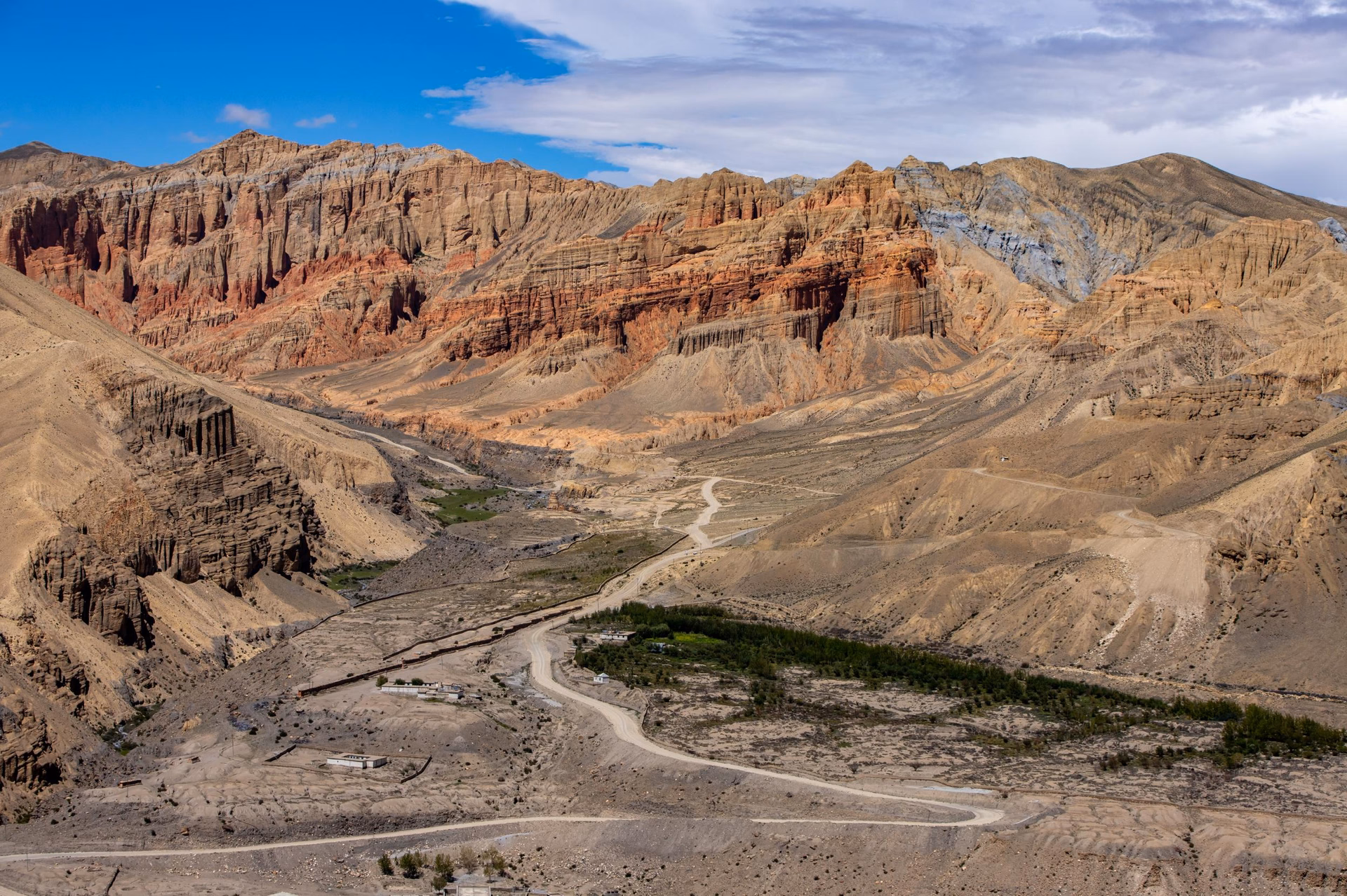 view during the mustang trek from tangbe