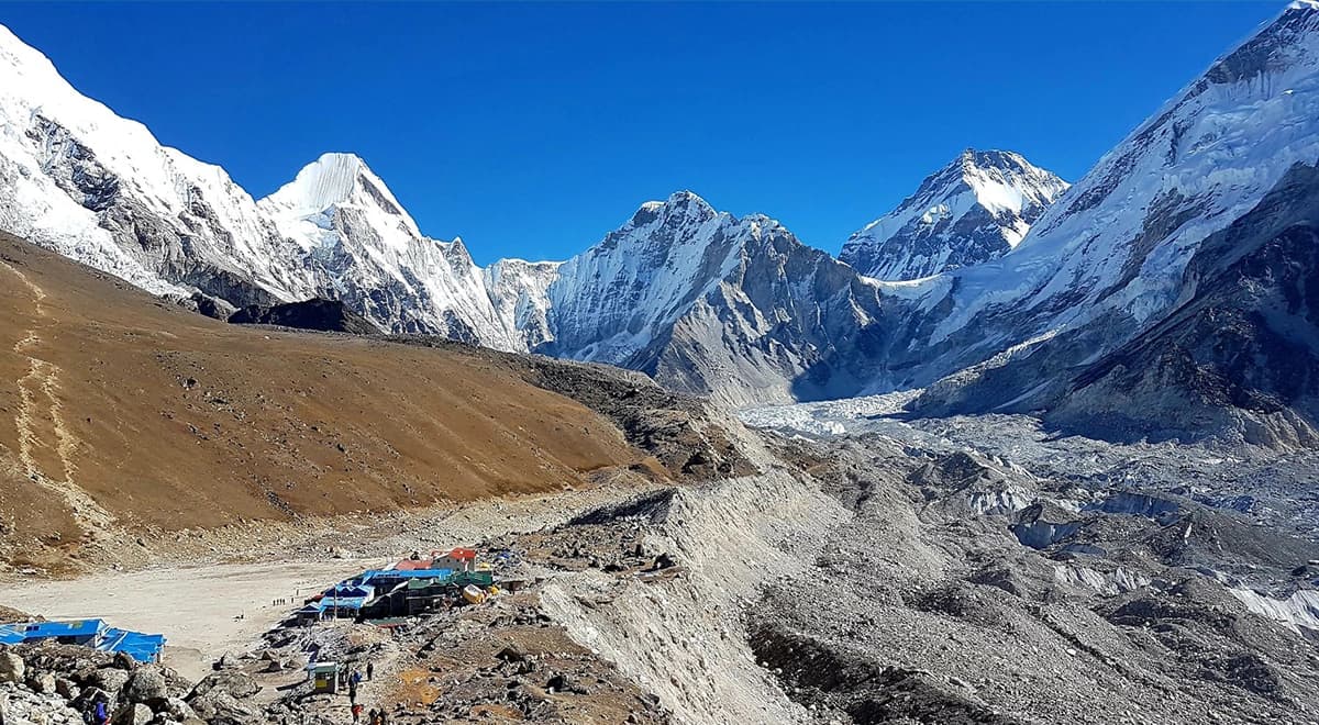 view of Himalayas from Gorakshep