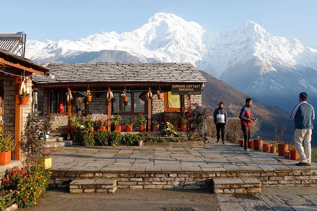 view of Annapurna south from Ghandruk