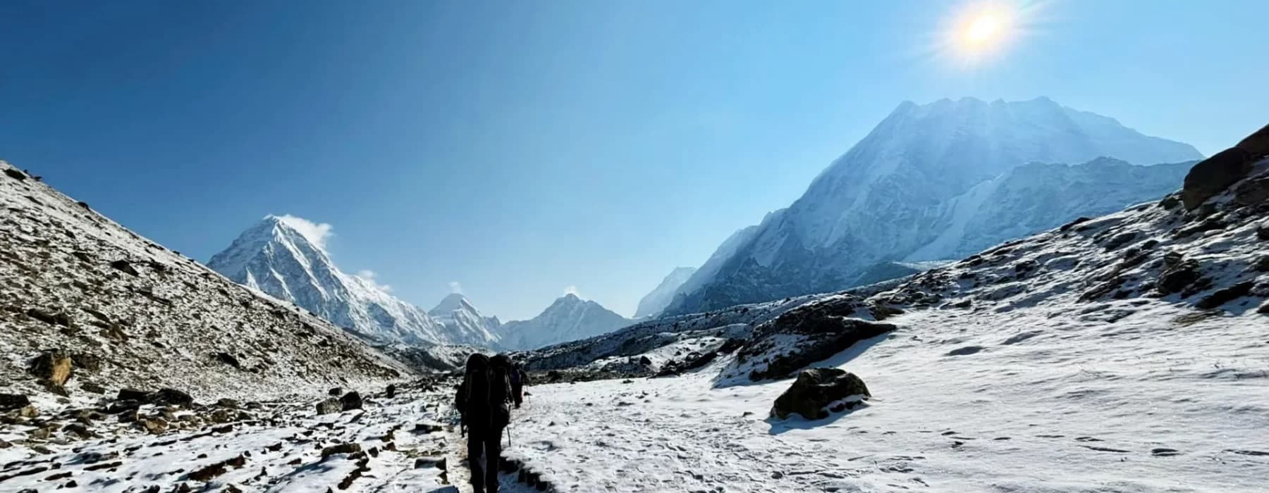 Trekker on the way to Everest Base Camp