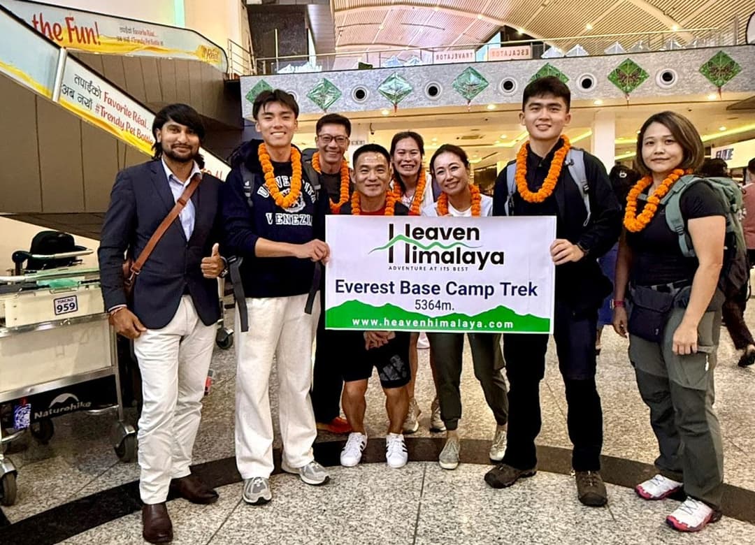 Trekkers arriving at TIA for EBC trek