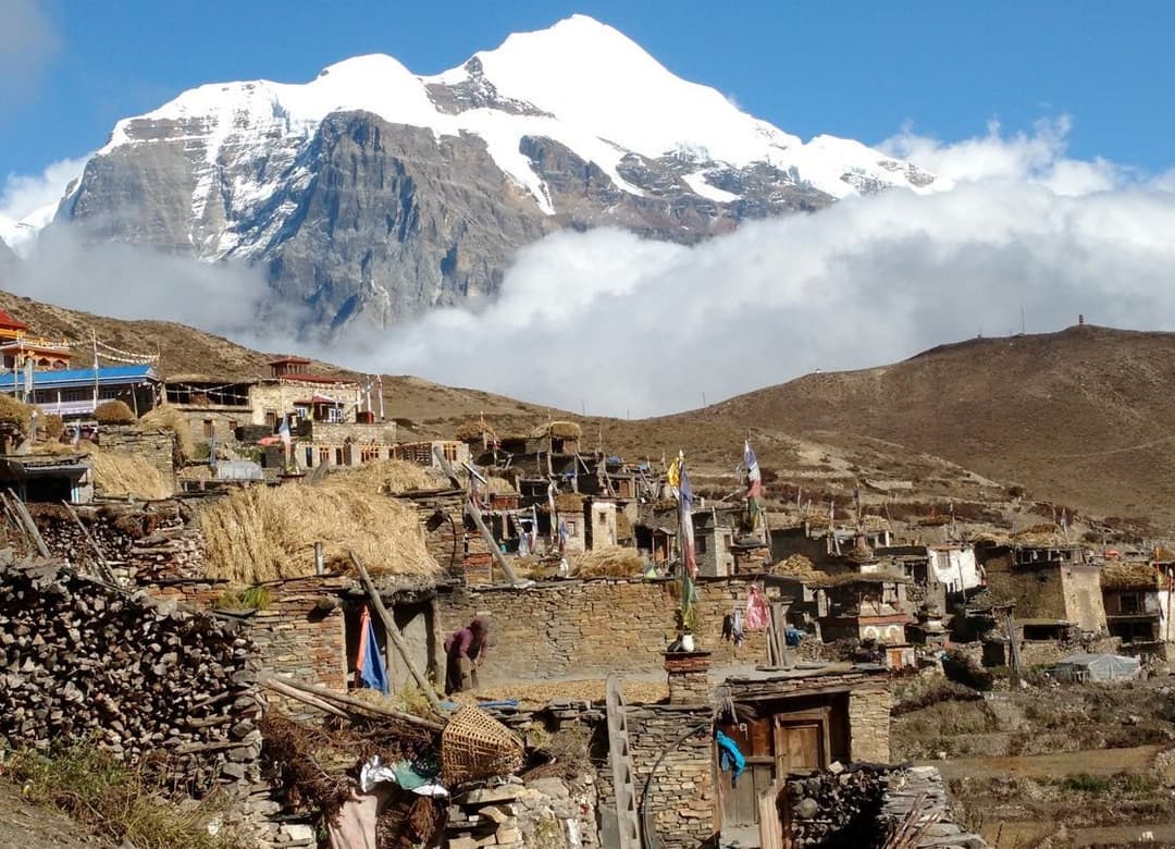 Traditional house in Nar Phu Village, Nepal