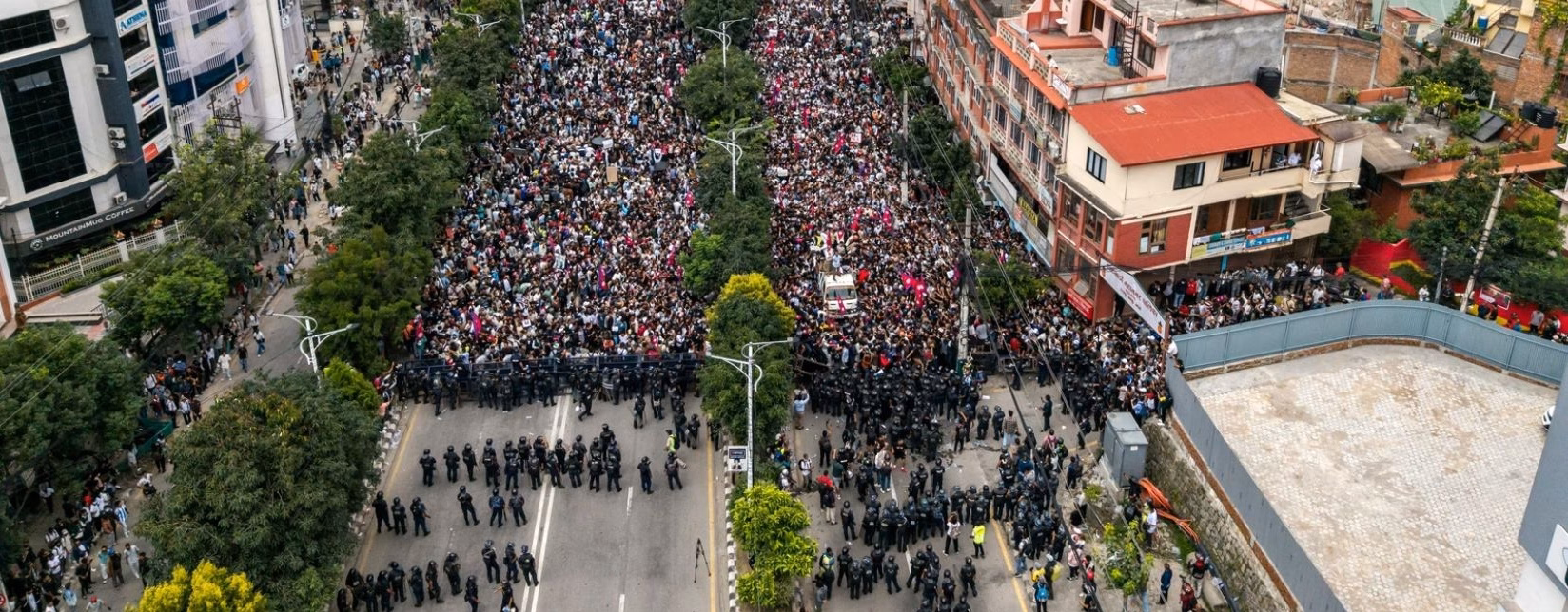 Youths of Nepal Gathered for Protest