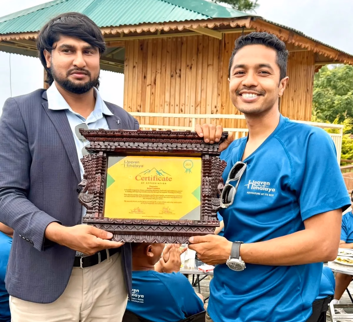 Heaven himalaya MD with guide Bishal receving accolades
