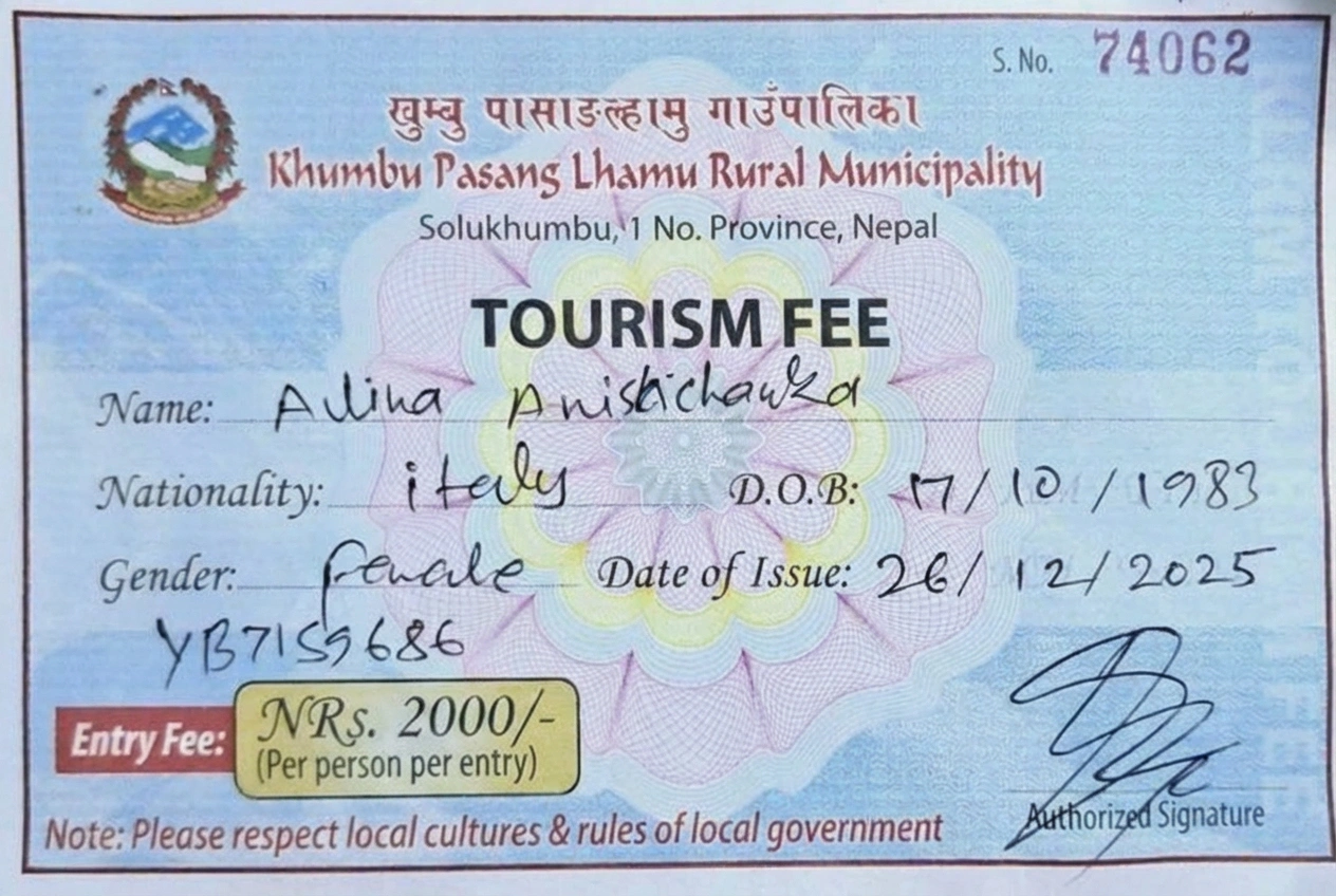 Khumbu Pasang Lhamu Rural Municipality Entry permit