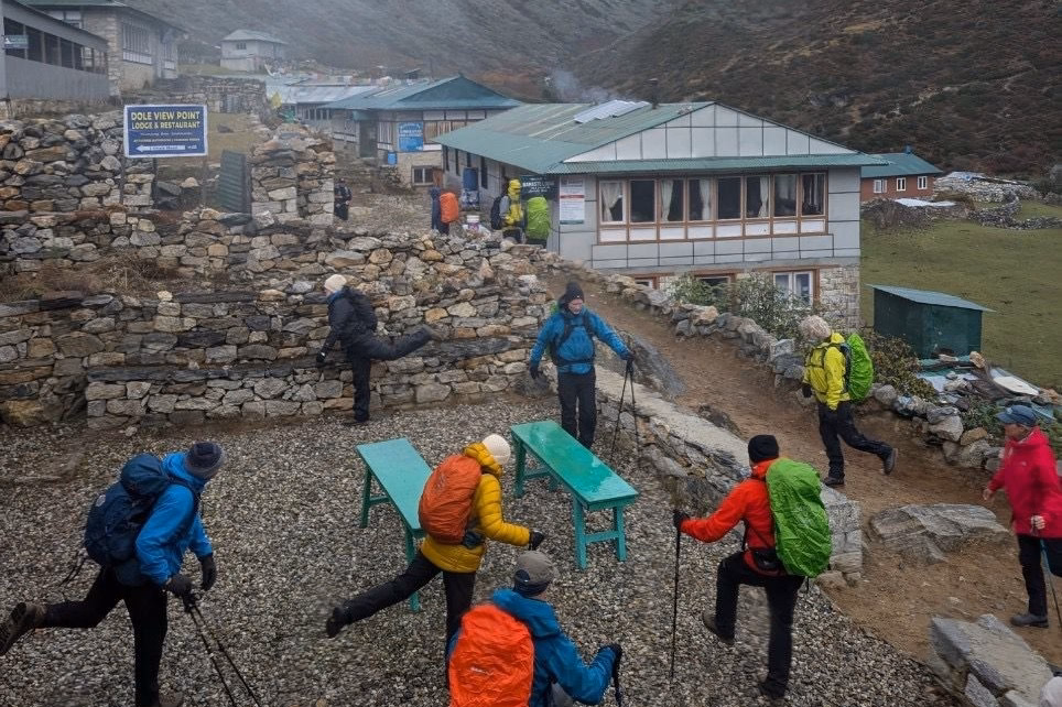 Trekkker enjoying their time at Dole in Everest Region