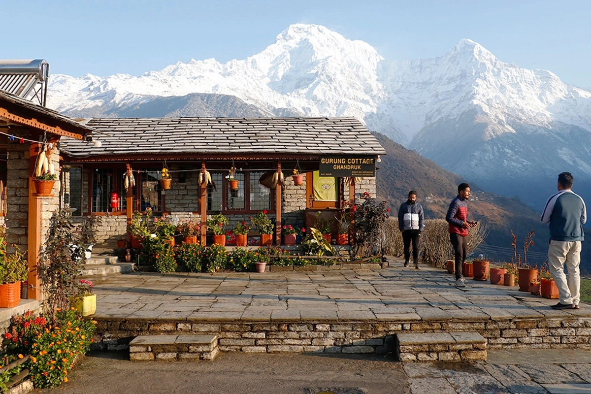 view of Annapurna south from Ghandruk