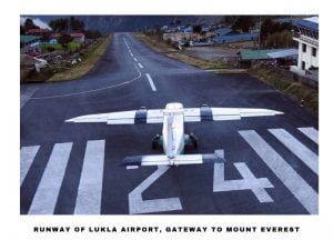 A plane ready to take off in Lukla Airport, Everest Region