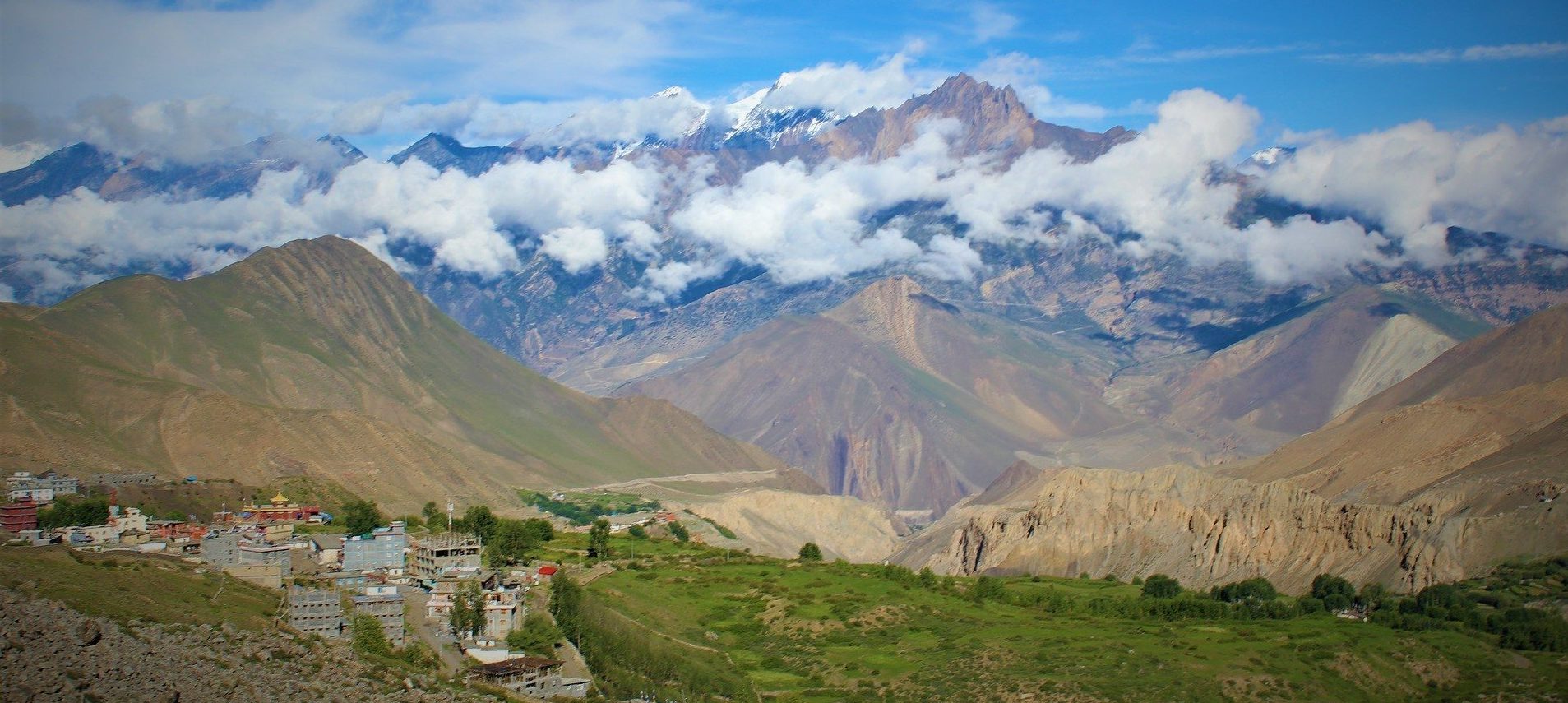 a scenic view captured from muktinath during mustang tiji festival trek