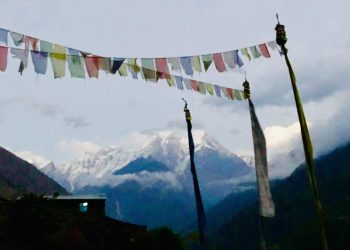 Prayer flags in Tsum valley,Nepal