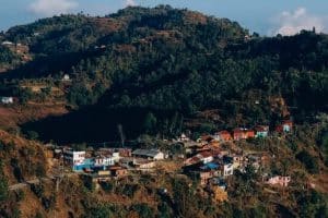 local villages view from hill station in palpa, Nepal 