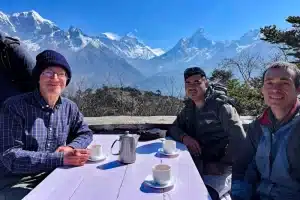 Travelers at Everest View Hotel having tea