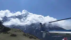 Helicopter rests for Mount Everest View