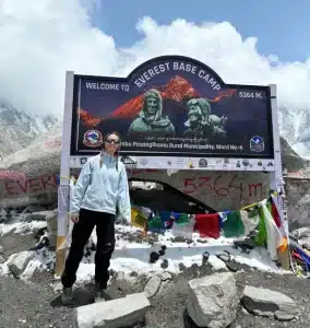 Iconic Everest Base Camp board