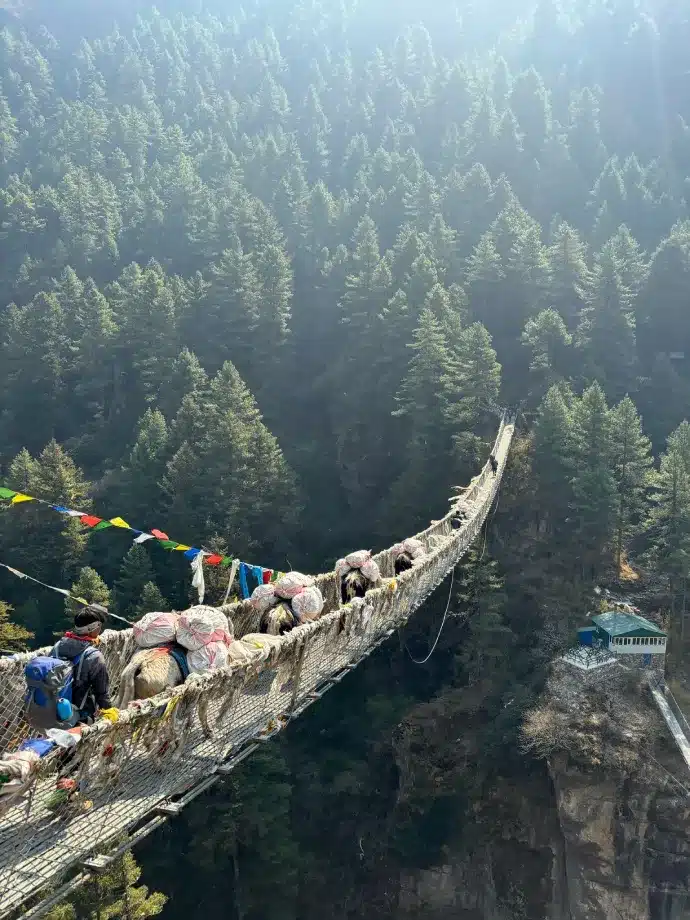 Suspension bridge on EBC route